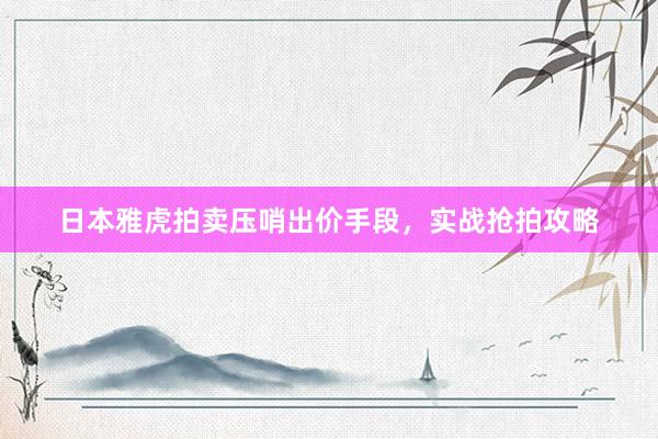 日本雅虎拍卖压哨出价手段，实战抢拍攻略