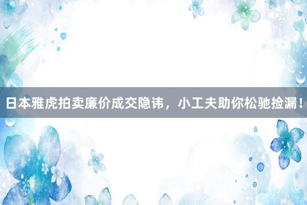 日本雅虎拍卖廉价成交隐讳，小工夫助你松驰捡漏！
