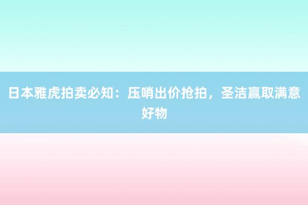 日本雅虎拍卖必知：压哨出价抢拍，圣洁赢取满意好物